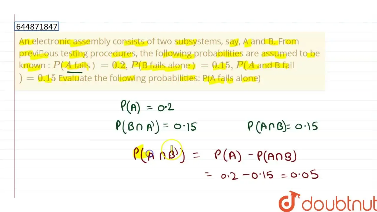 [Punjabi] An Electronic Assembly Consists Of Two Subsystems, Say, A An