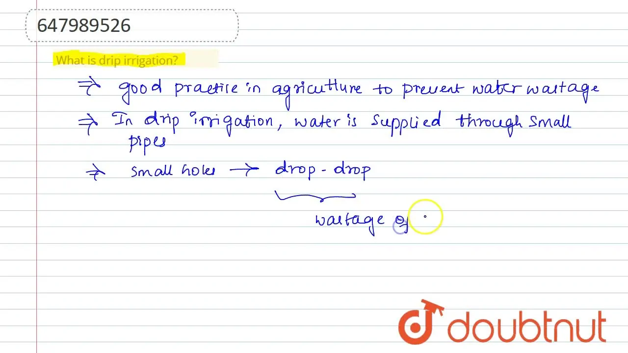 [Telugu Solution] What is drip irrigation?