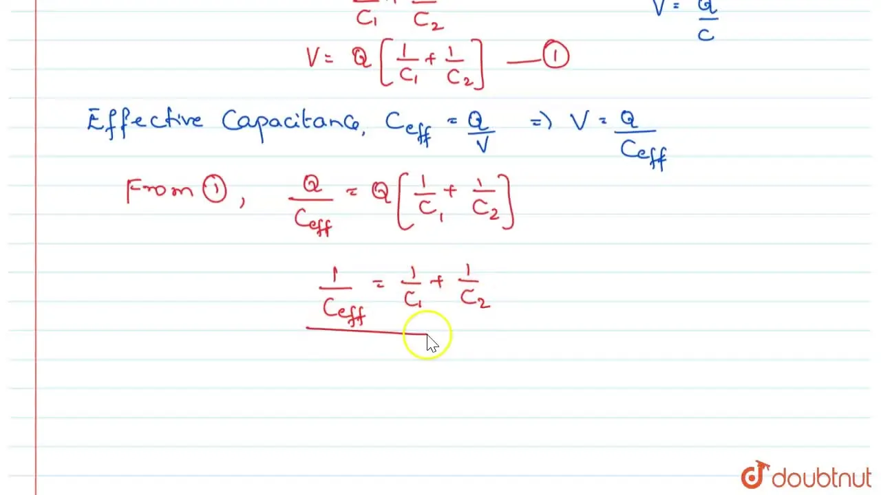 [Kannada] Obtain An Expression For Effective Capacitance Of Two Capaci