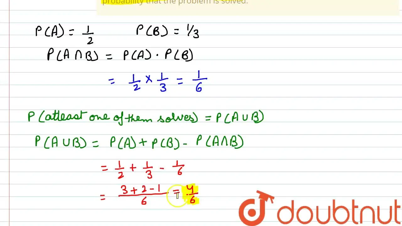 [Punjabi] Probability Of Solving Specific Problem Independently By A A