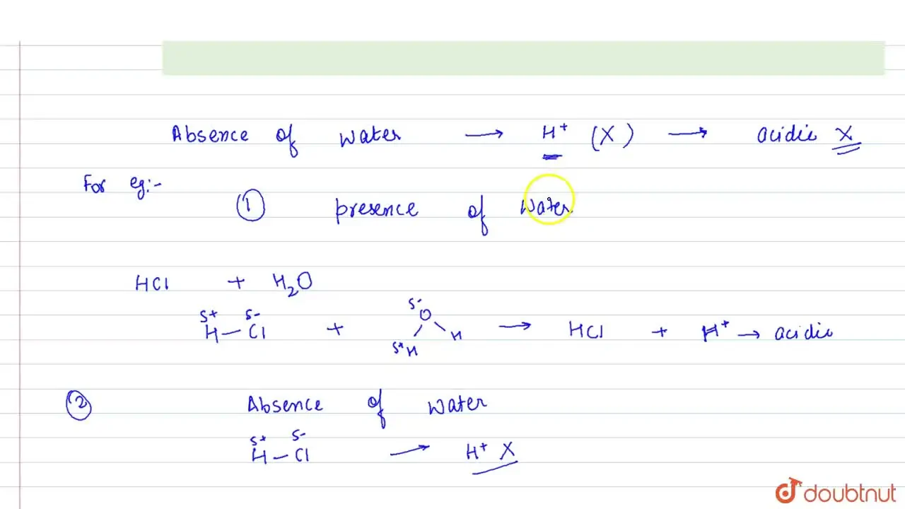 [Punjabi] Why do acids not show acidic behaviour in the absence of wat