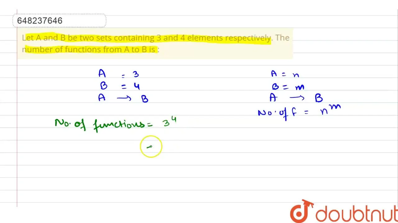 [Punjabi] Let A And B Be Two Sets Containing 3 And 4 Elements Respecti