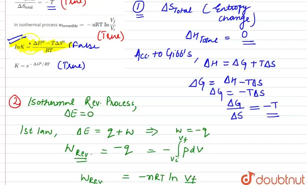 InK=(Delta H^(0)-T Delta S^(0))/(RT)