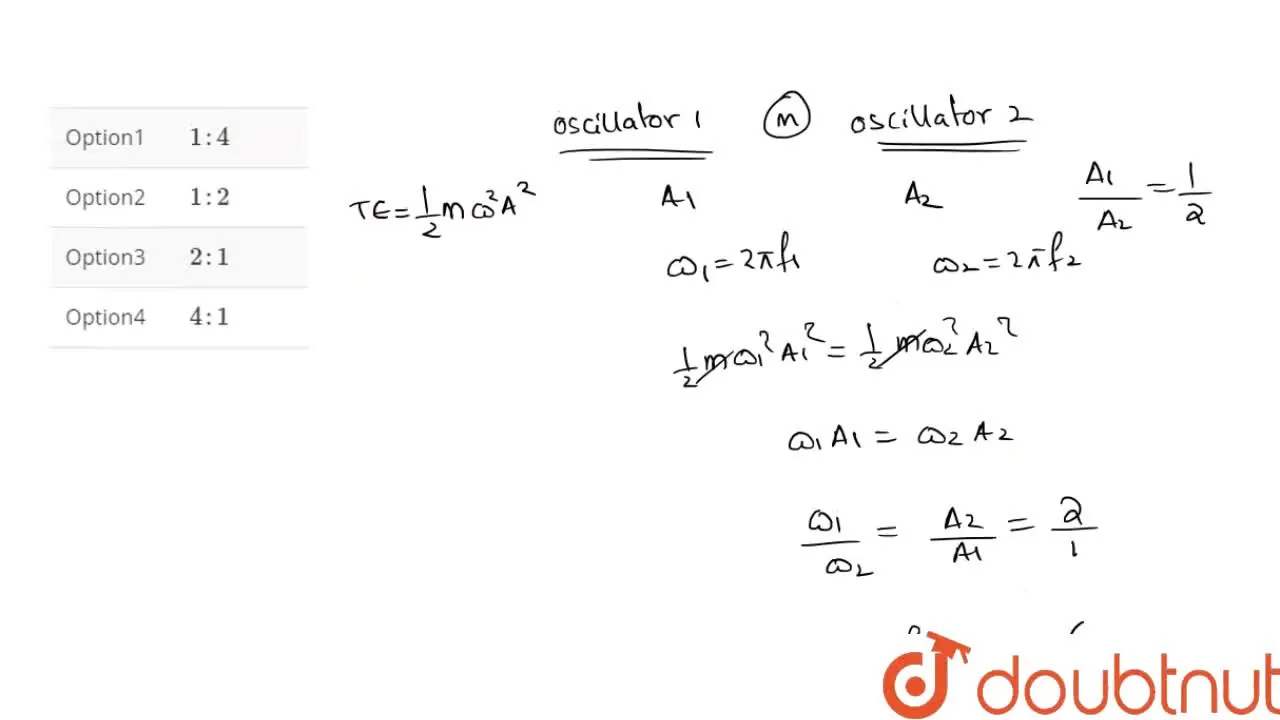 [Telugu] Two simple harmonic oscillators with amplitudes in the ratio
