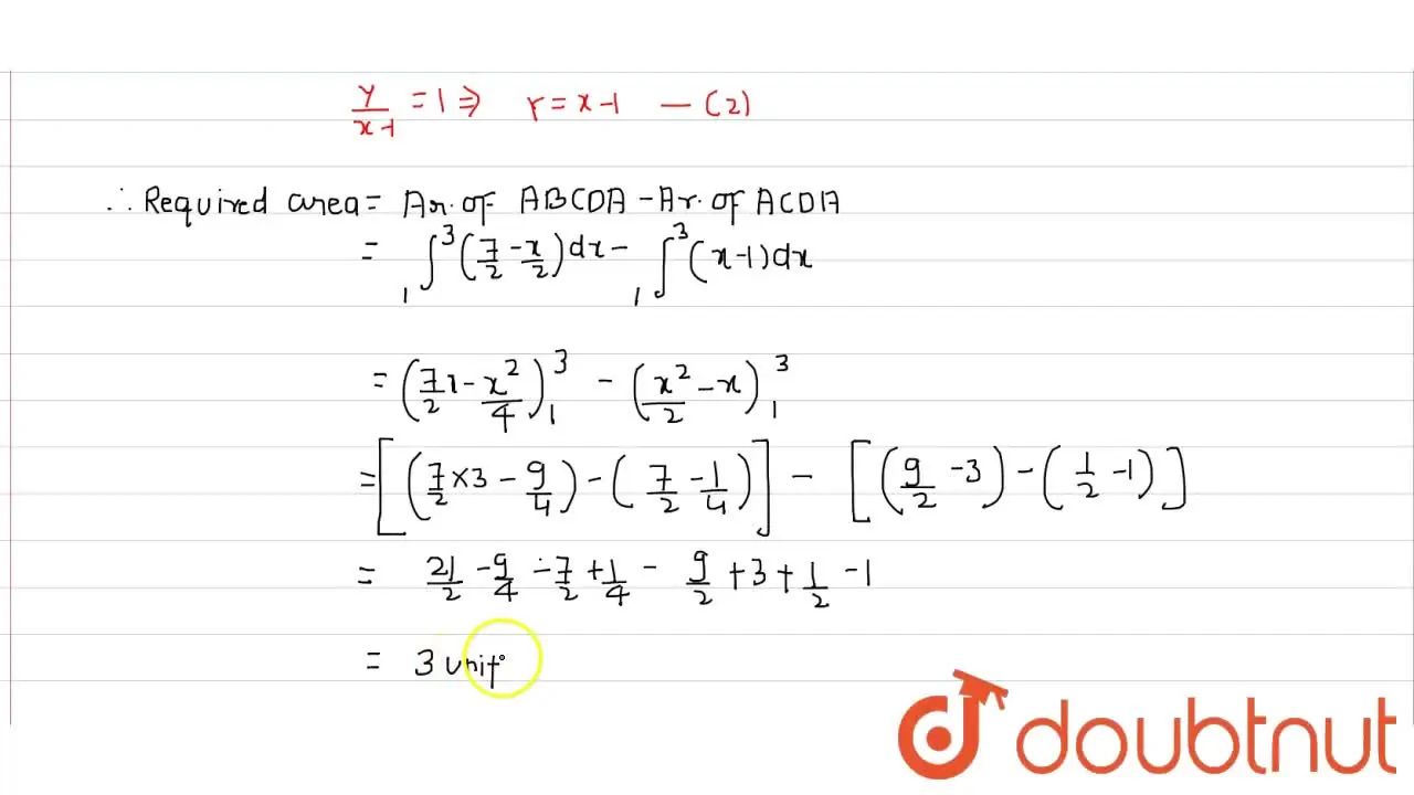 Using Integration Find The Area Of Region Bounded By The Triangle Who 2252