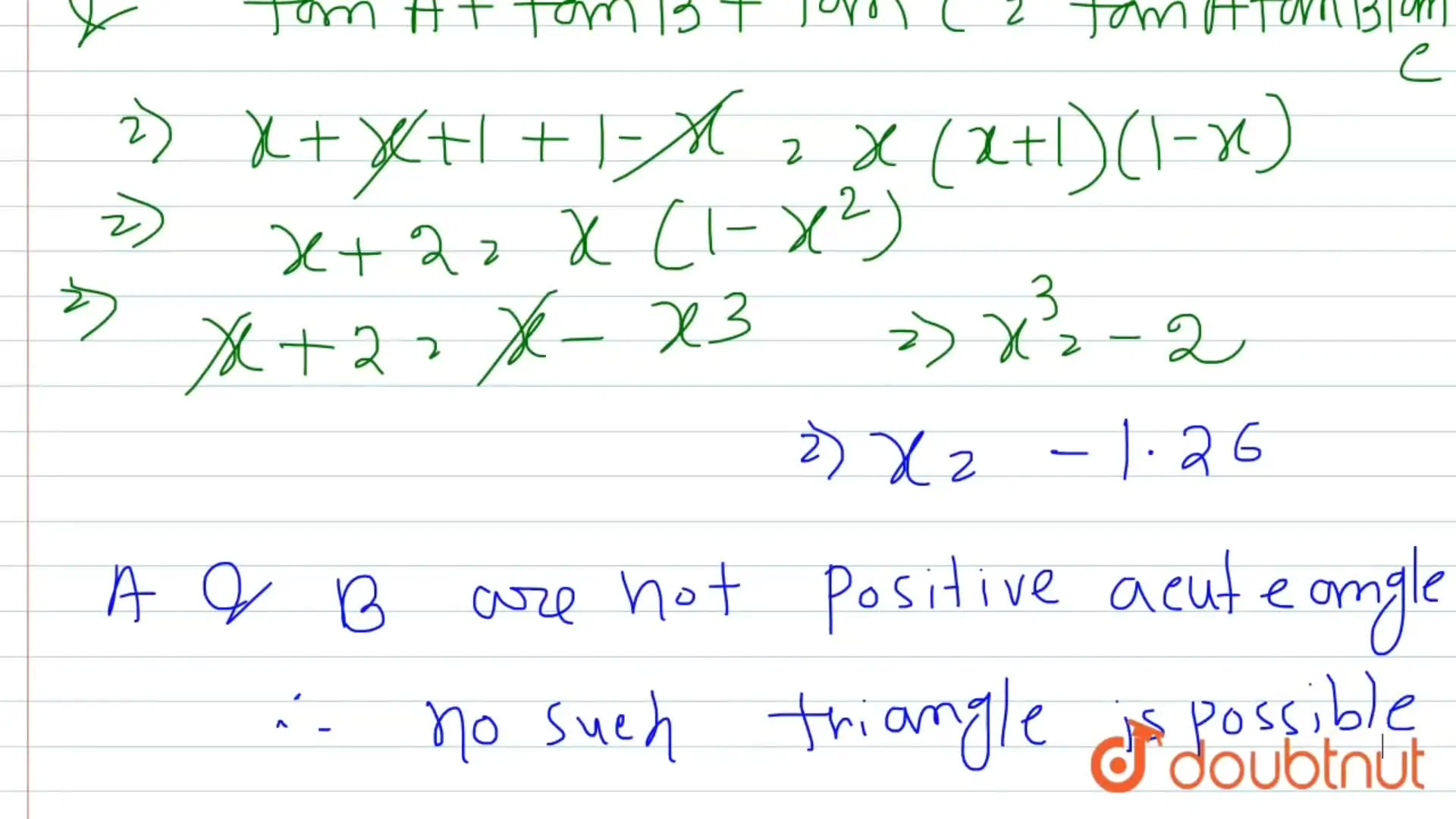 [Bengali] Number of triangles A B C if tanA=x ,tanB=x+1,a n dtanC=1x