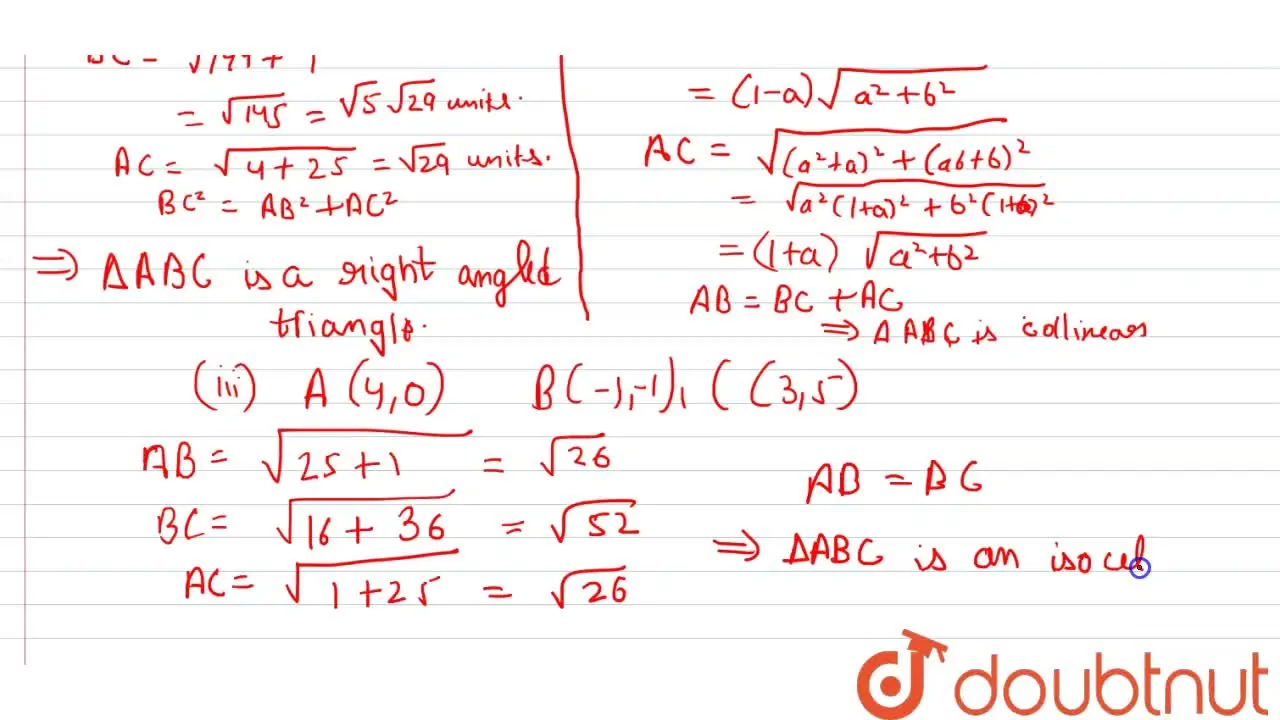 In Each Of The Following, Check How The Points A,B And C Are Situated.