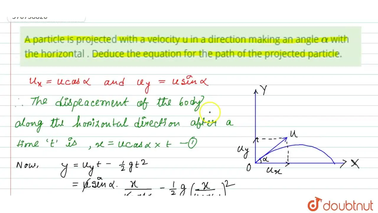 Gujrati A Particle A Is Thrown With Initial Velocity 5ms Along A F