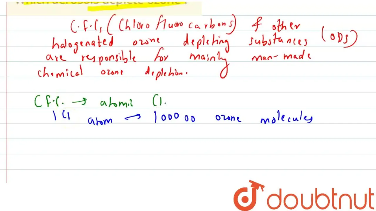 [Gujrati] Which aerosols deplete ozone