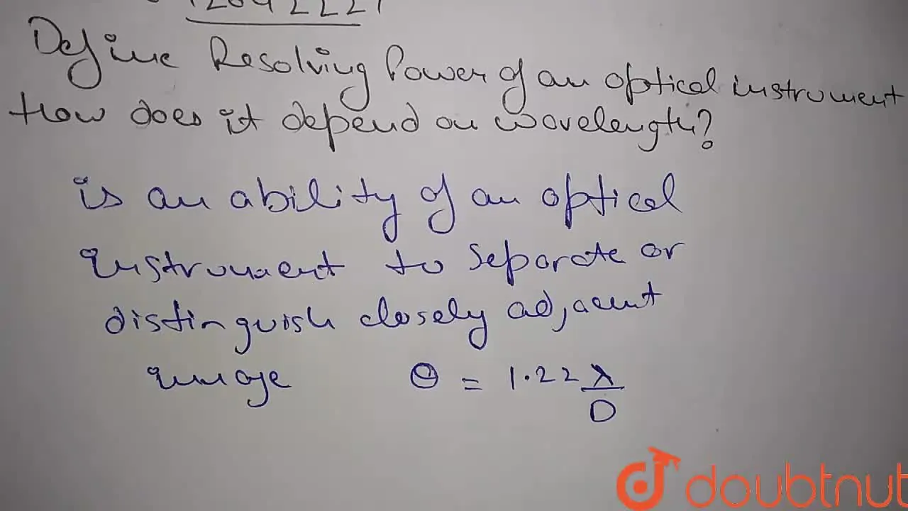 [Punjabi] Define resolving power of an optical instrument. How does it