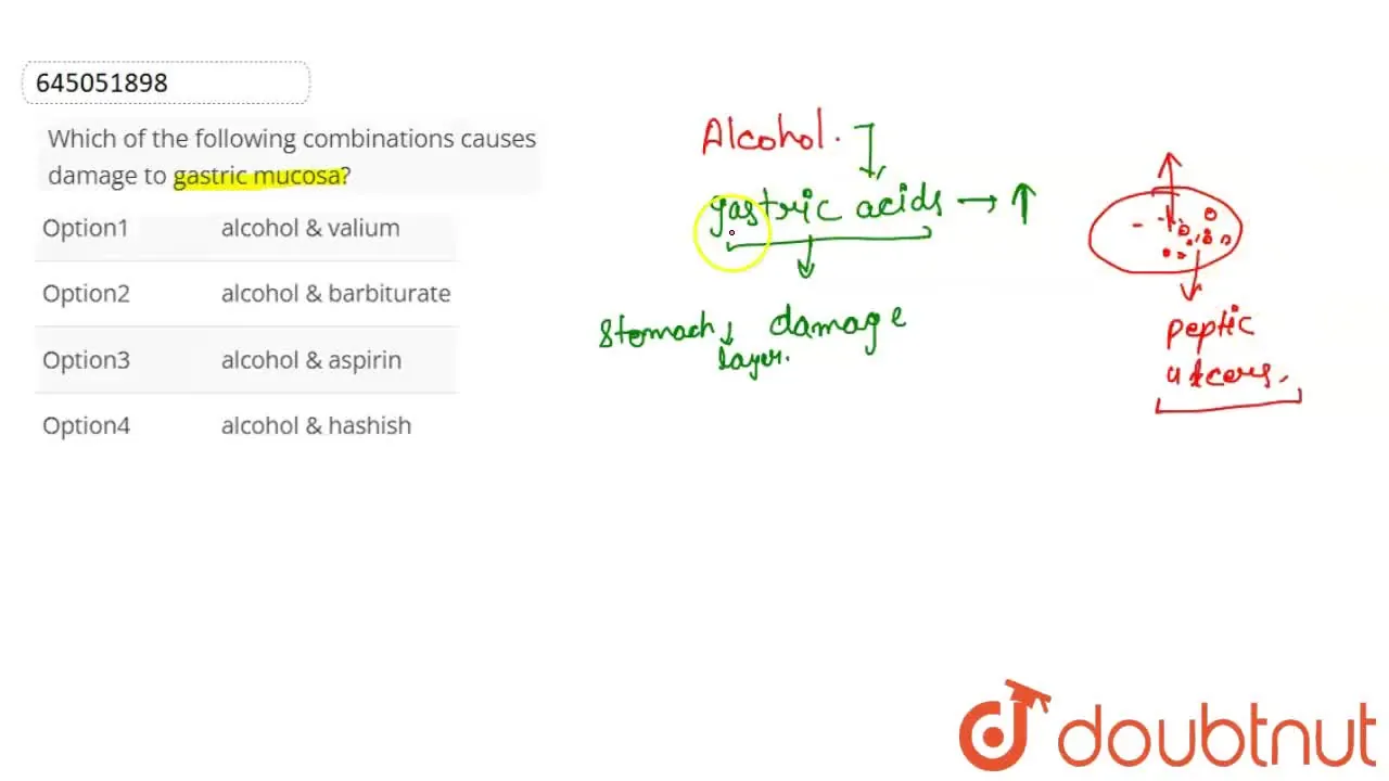 Which of the following combinations causes damage to gastric mucosa?