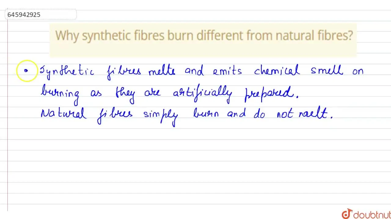Why synthetic fibres burn different from natural fibres?