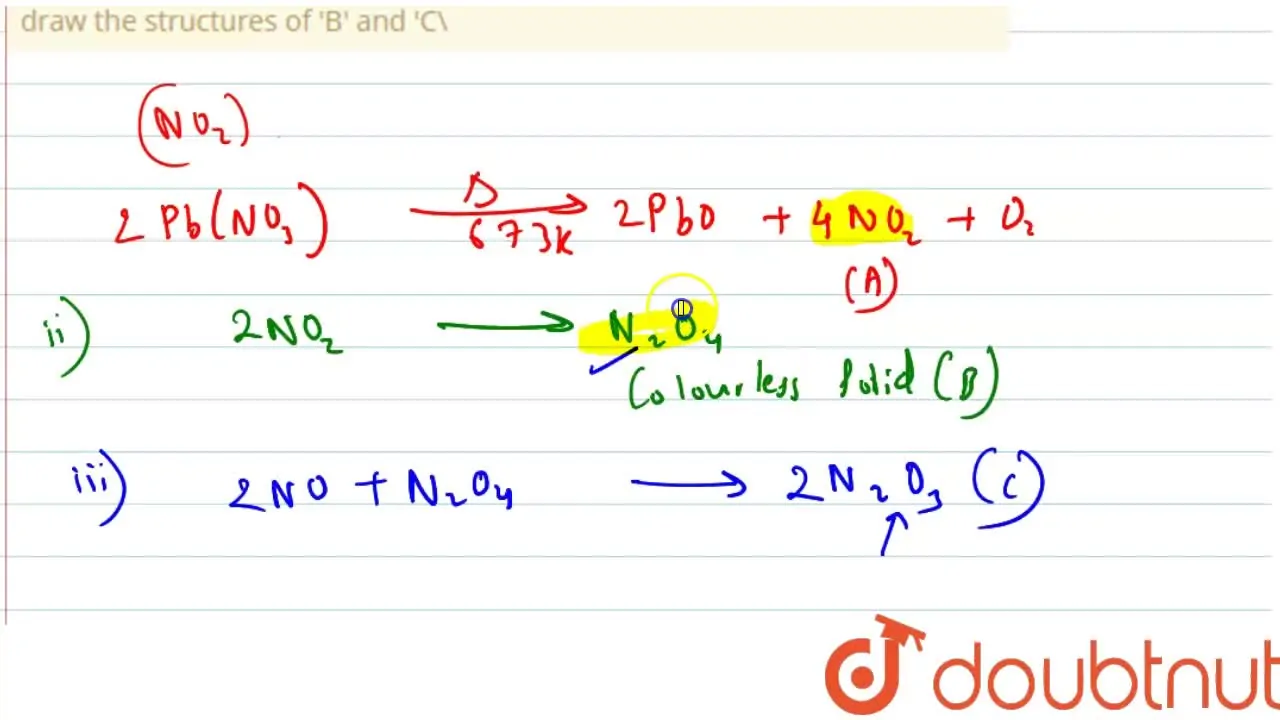 [Gujrati] On heating lead (II) nitrate gives a brown gas "A". The gas