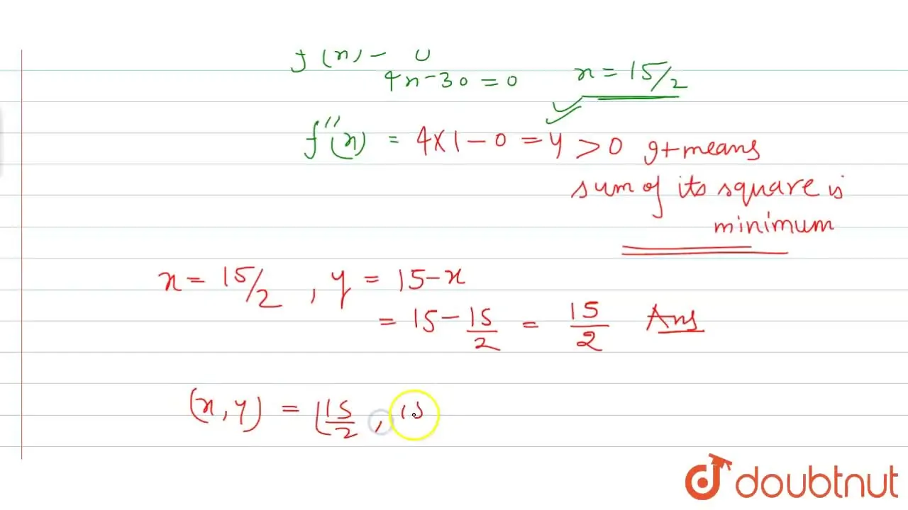 Find two positive numbers whose sum is 15 and the sum of whose squar