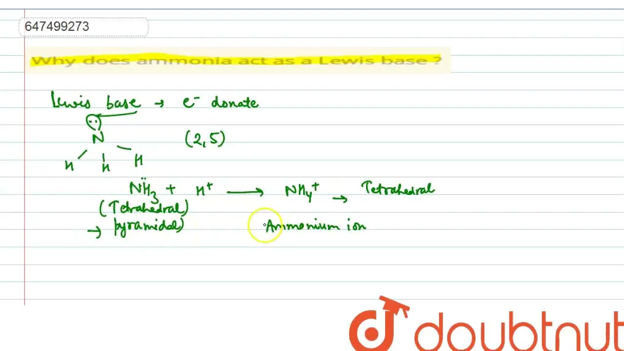 [Punjabi] Why does ammonia act as a Lewis base