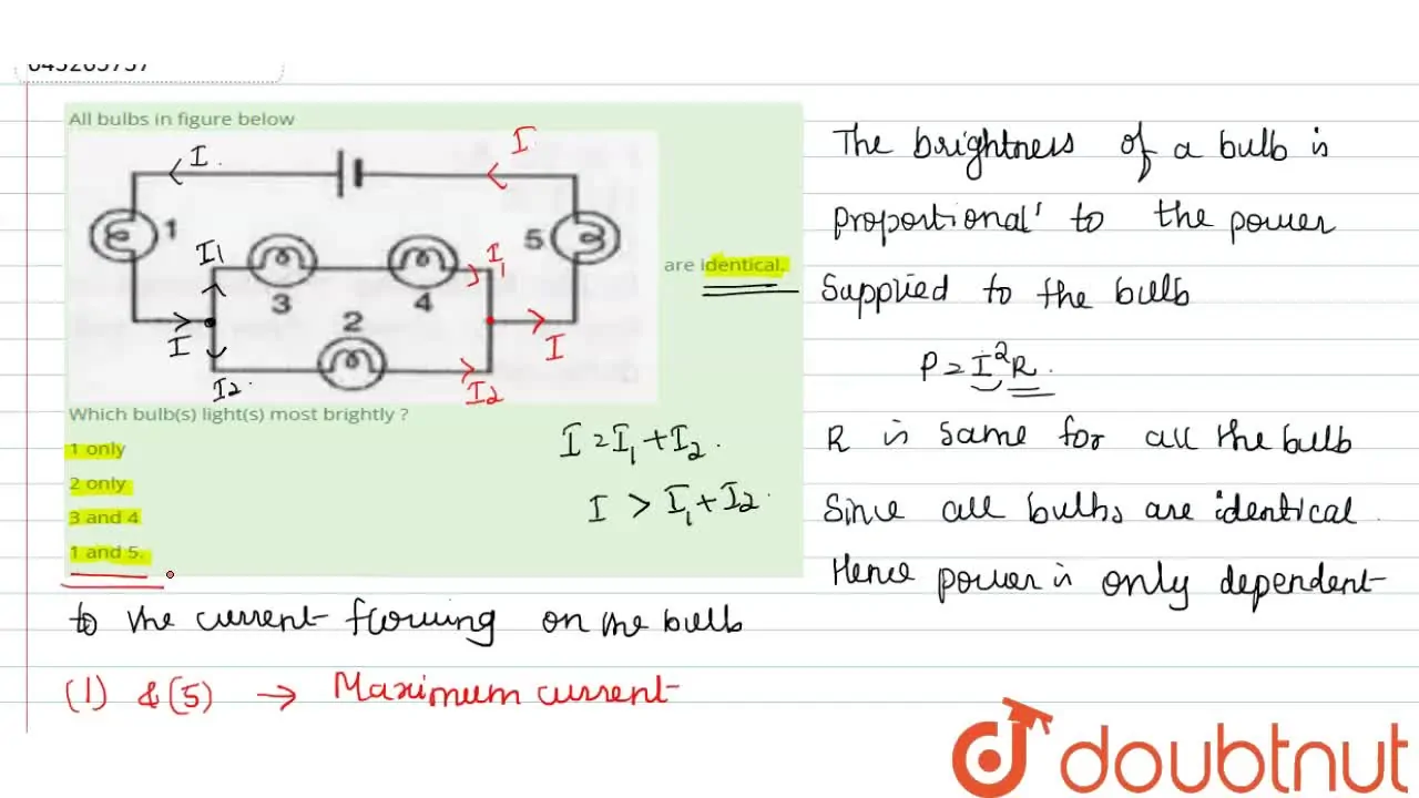 [Kannada] All bulbs in figure below are identical. Which bulb(s) lig