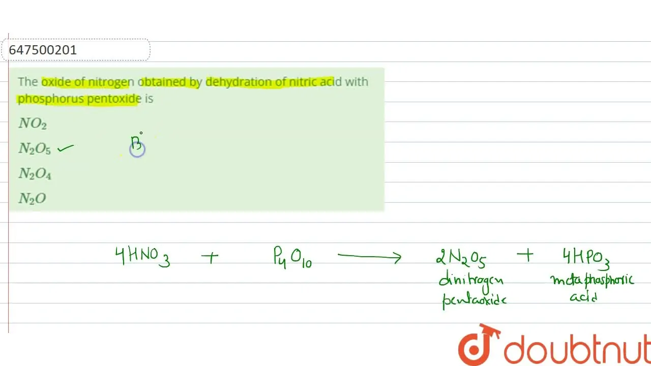 [Punjabi] The oxide of nitrogen obtained by dehydration of nitric acid