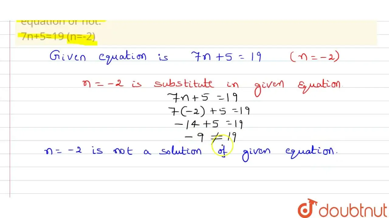 [Telugu] Check whether the value given in the brackets is a solution t