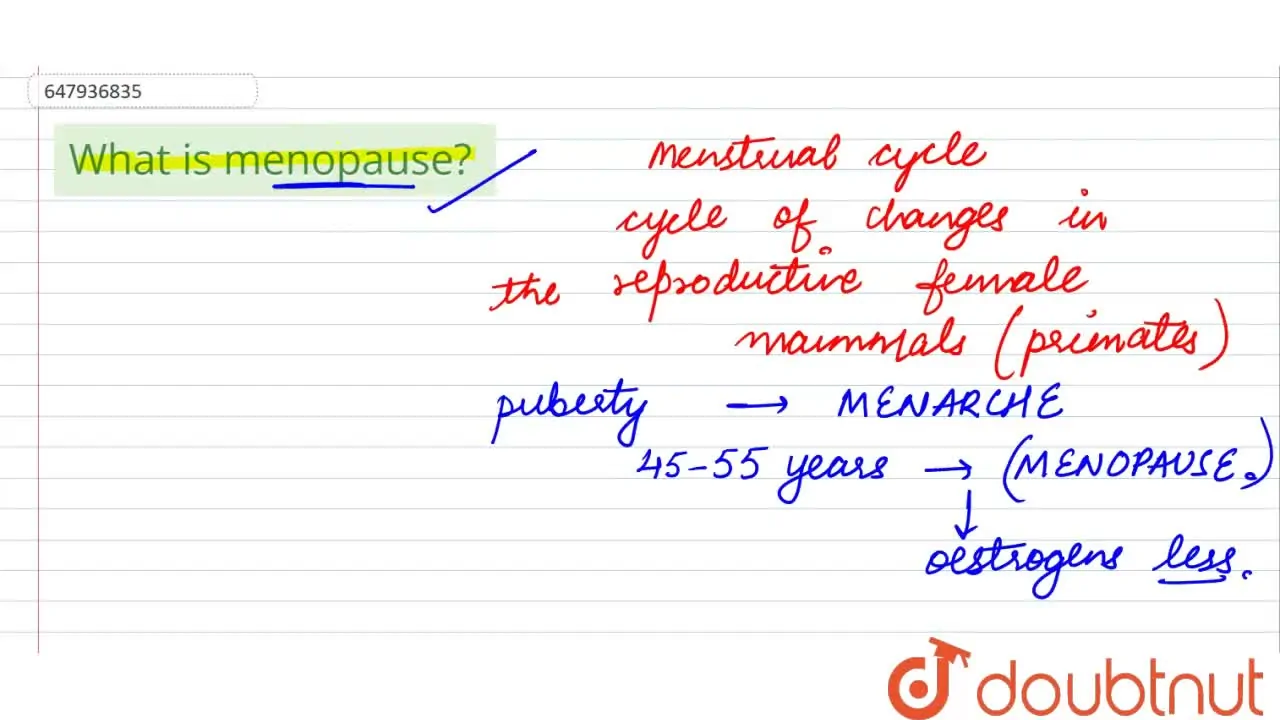 [Punjabi Solution] What is menopause?