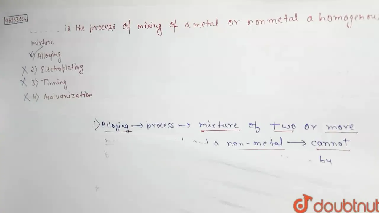 Is the process of mixing of a metal or nonmetal a homogenous mix