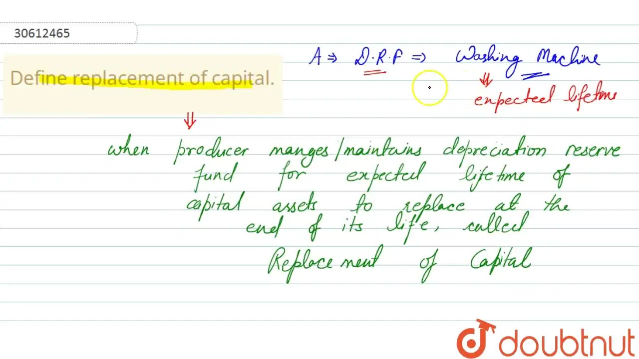 Define replacement of capital.
