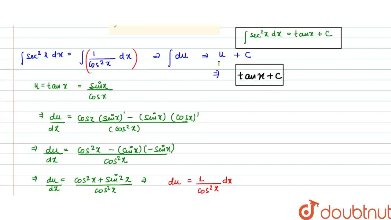 Evaluate the following Integral: `∫Sec^2 x dx`