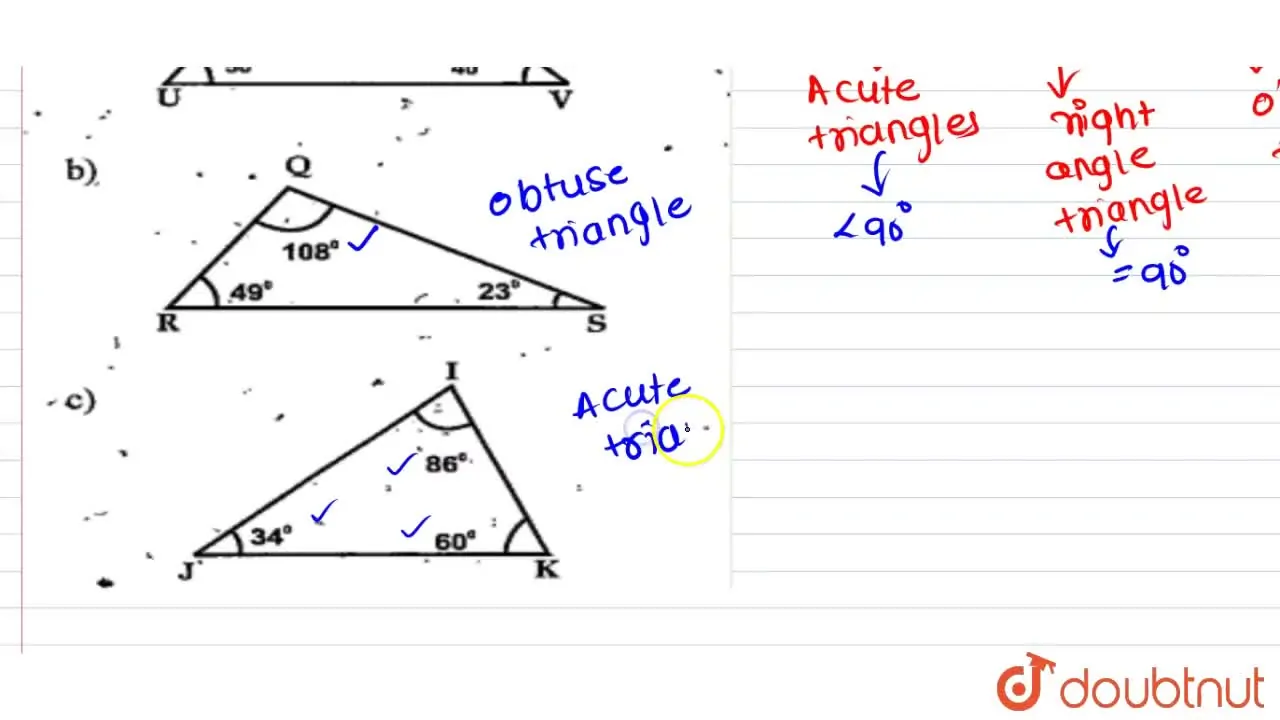 [Telugu] Classify the following triangles based on the measure of angl