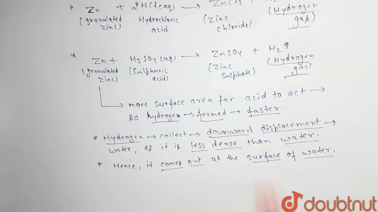 Describe the laboratory method of preparation of hydrogen gas.