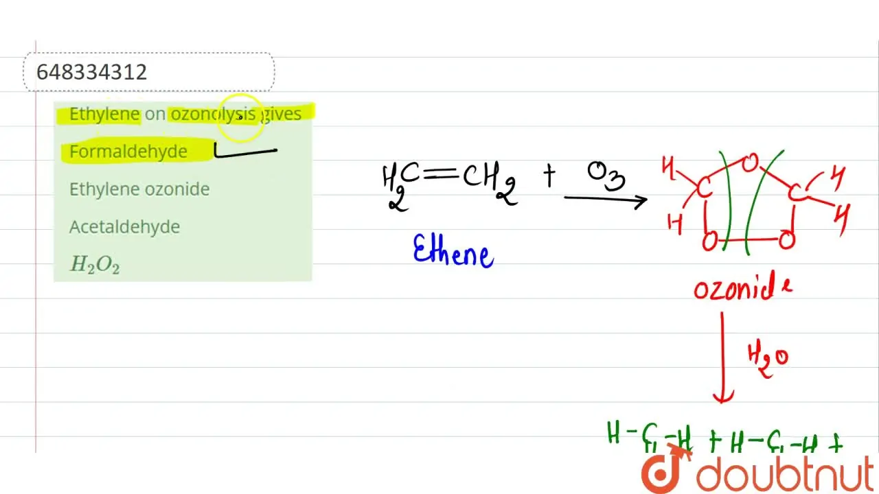 Ethylene on ozonolysis gives