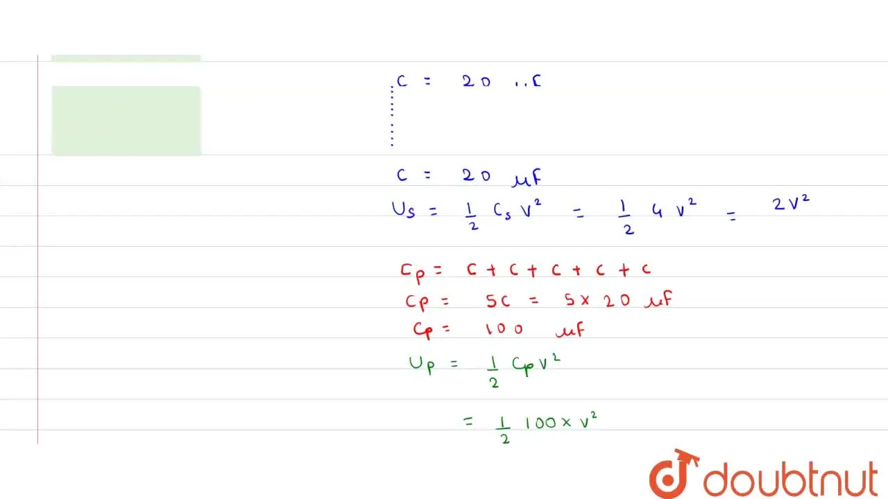 Five equal capacitors connected in series have a resultant capacitance