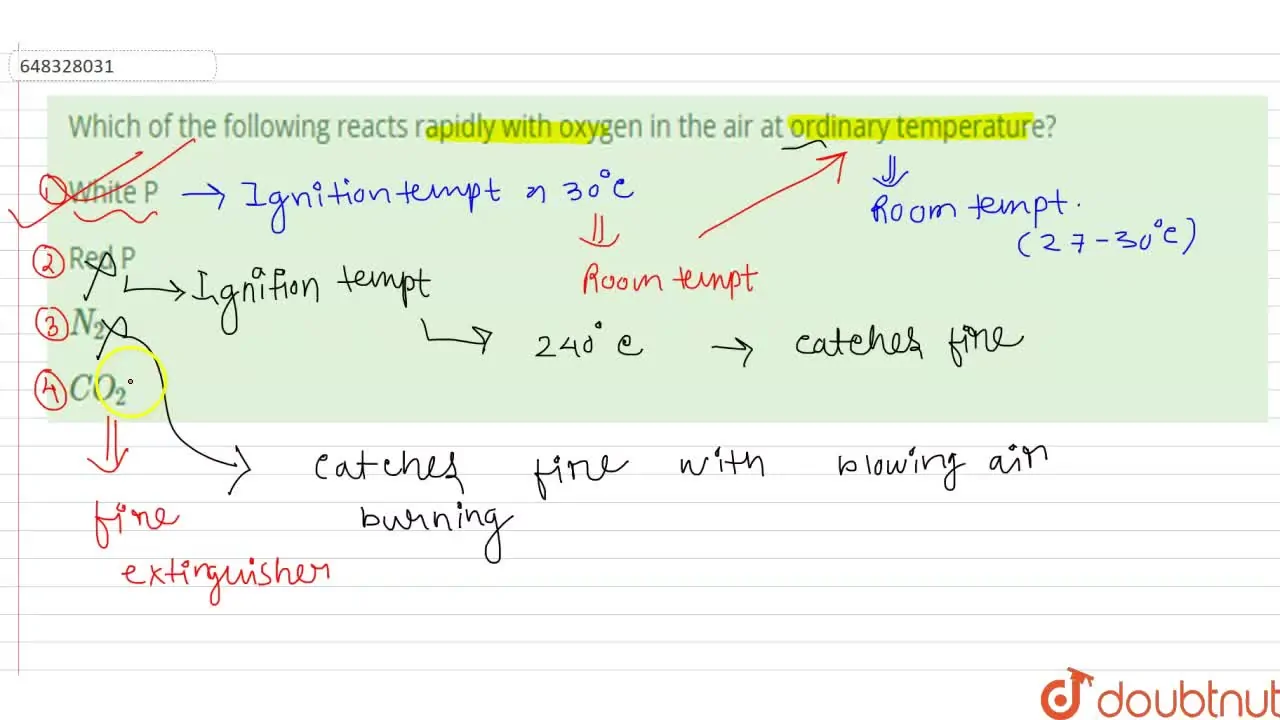 Which Of The Following Reacts Rapidly With Oxygen In The Air At Ordina