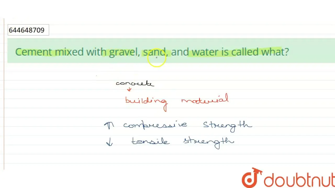 Cement mixed with gravel, sand, and water is called what?