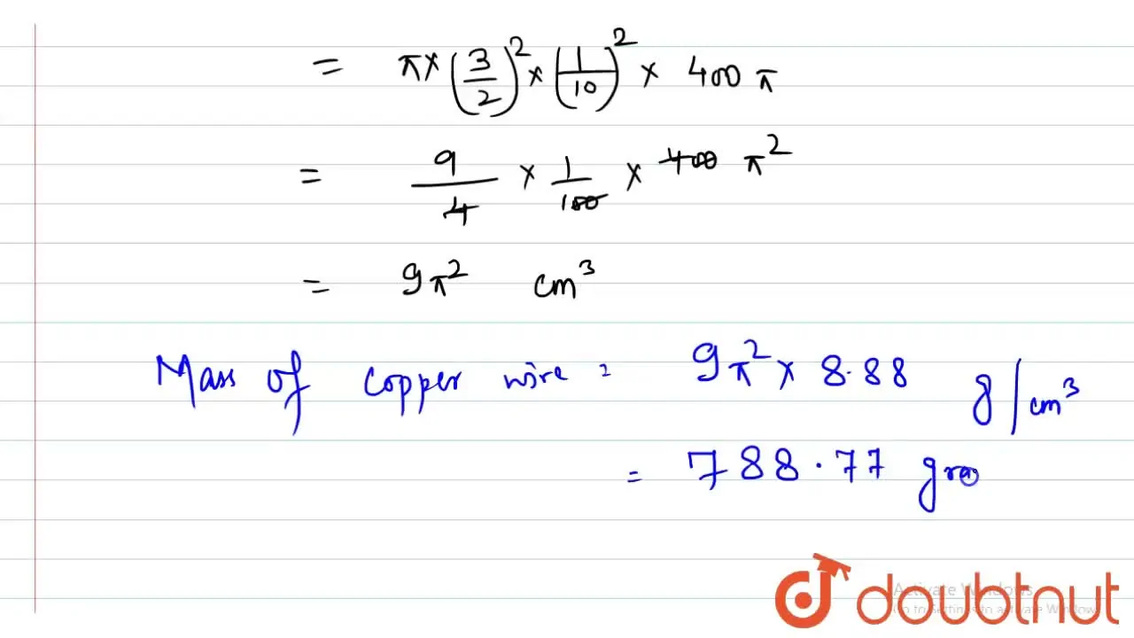 A copper wire, 3 mm in diameter, is wound about a cylinder whose len
