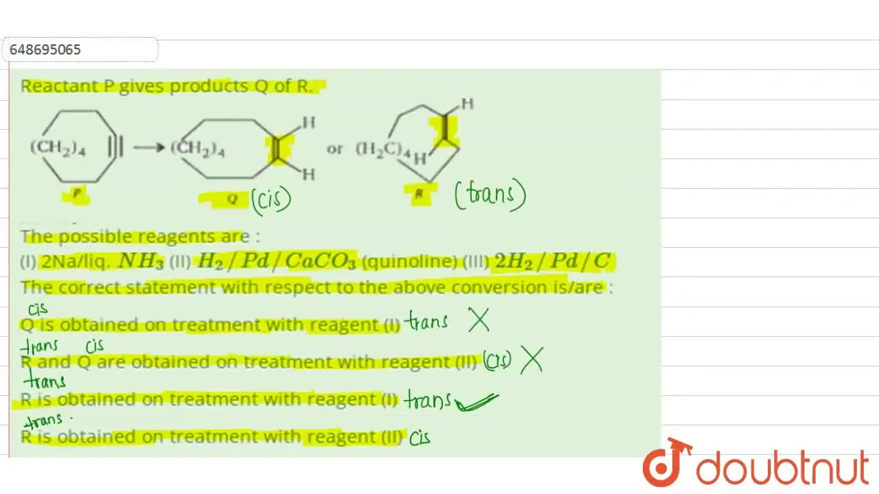 [Telugu] R is obtained on treatment with reagent (I)