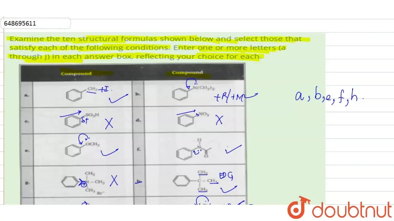 [Telugu] Examine The Ten Structural Formulas Shown Below And Select Th