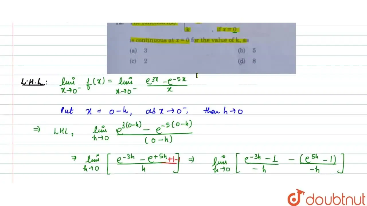 The Function F x e 3x e 5x x if Xne0 k i the-function-f-x-e-3x-e-5x-x-if-xne0-k-i
