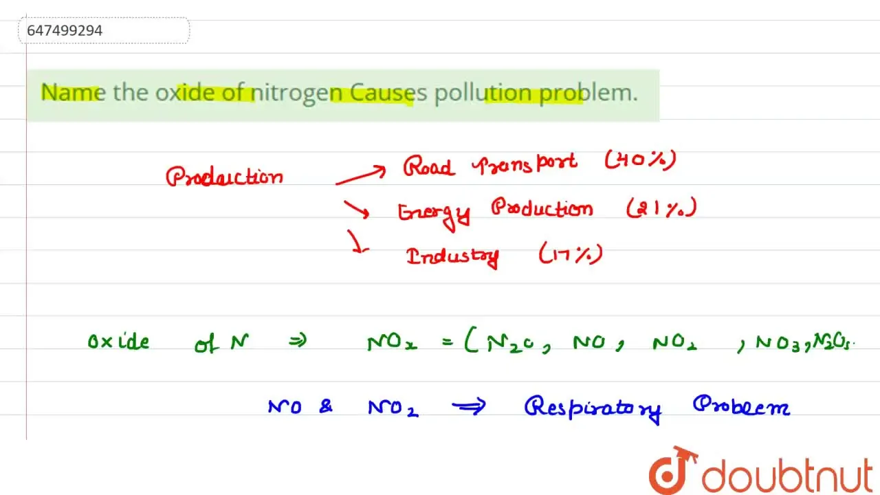 [Punjabi] Name the oxide of nitrogen Causes pollution problem.