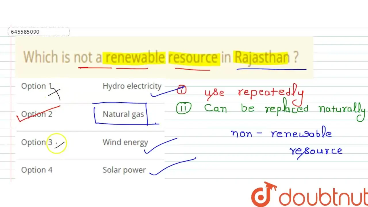 Which is not a renewable resource in Rajasthan