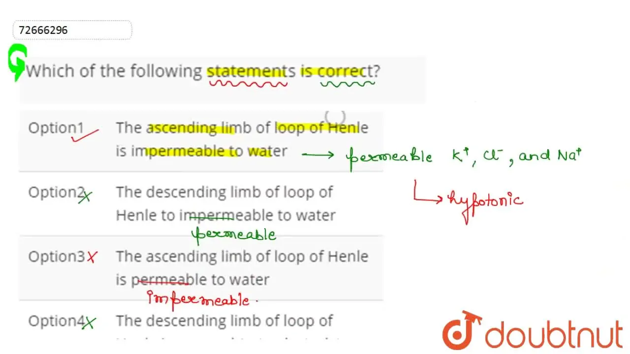 The ascending limb of loop of Henle is permeable to water