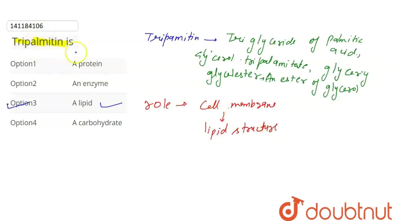 [Solved] Tripalmitin is