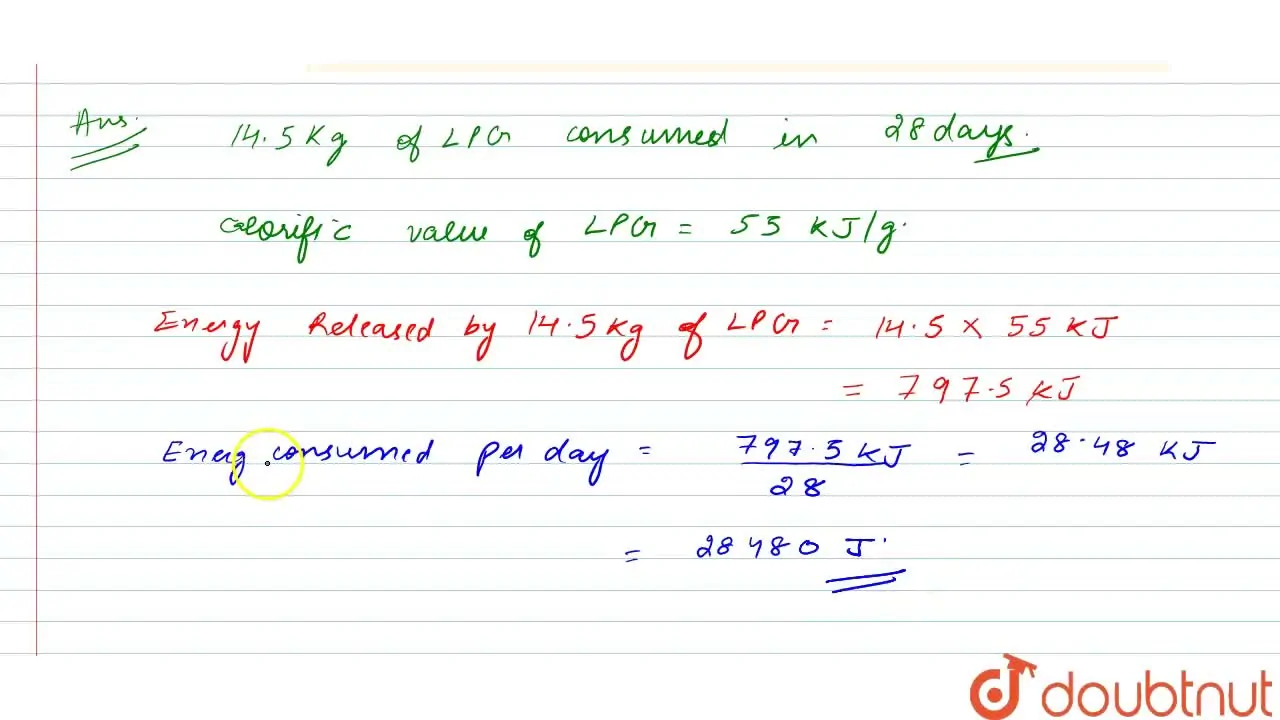 [Punjabi] A family consumes 14.5 kg of LPG in 28 days. Calculate the a