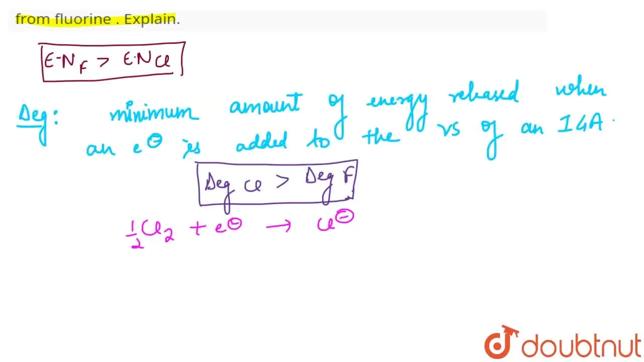Although fluorine is more electronegative than chlorine but chlor