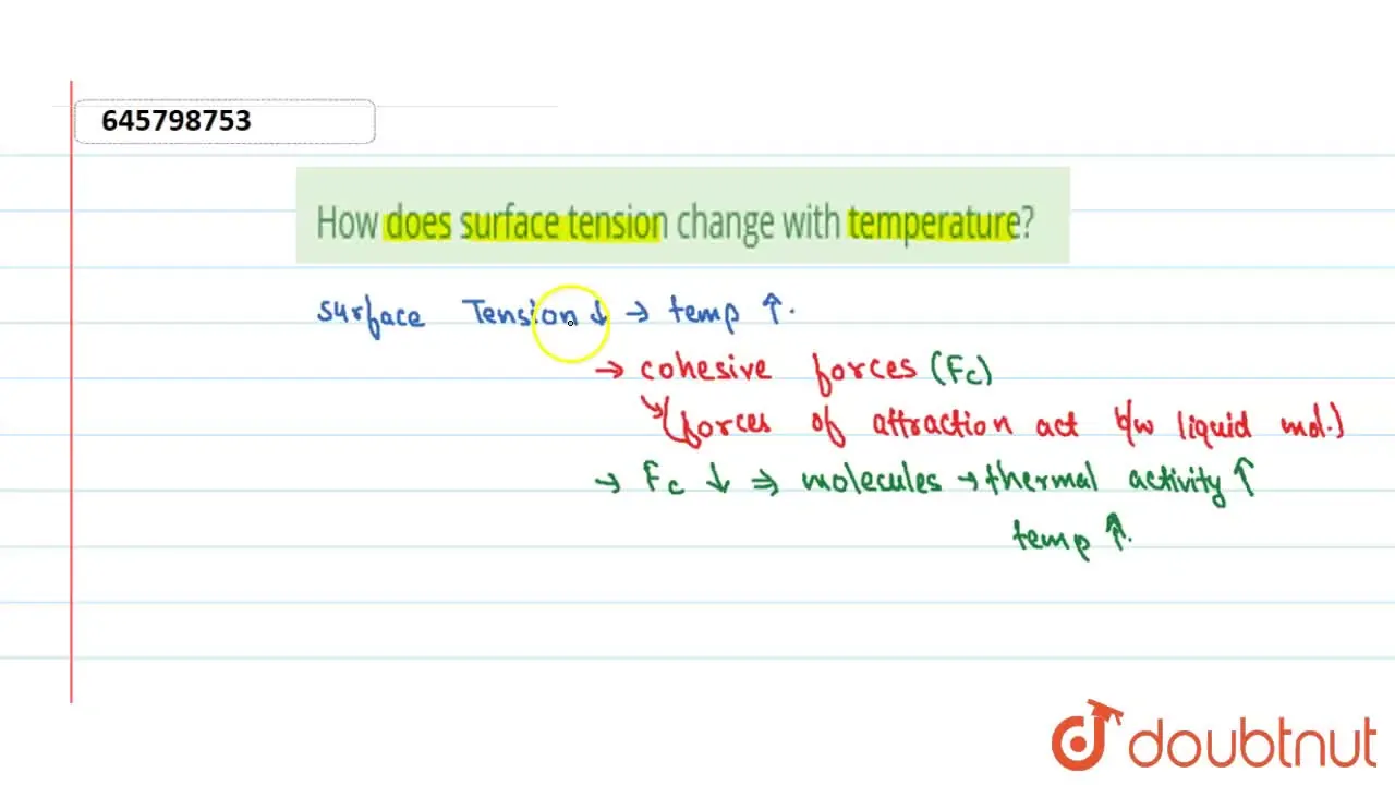 [Punjabi] How does surface tension change with temperature?