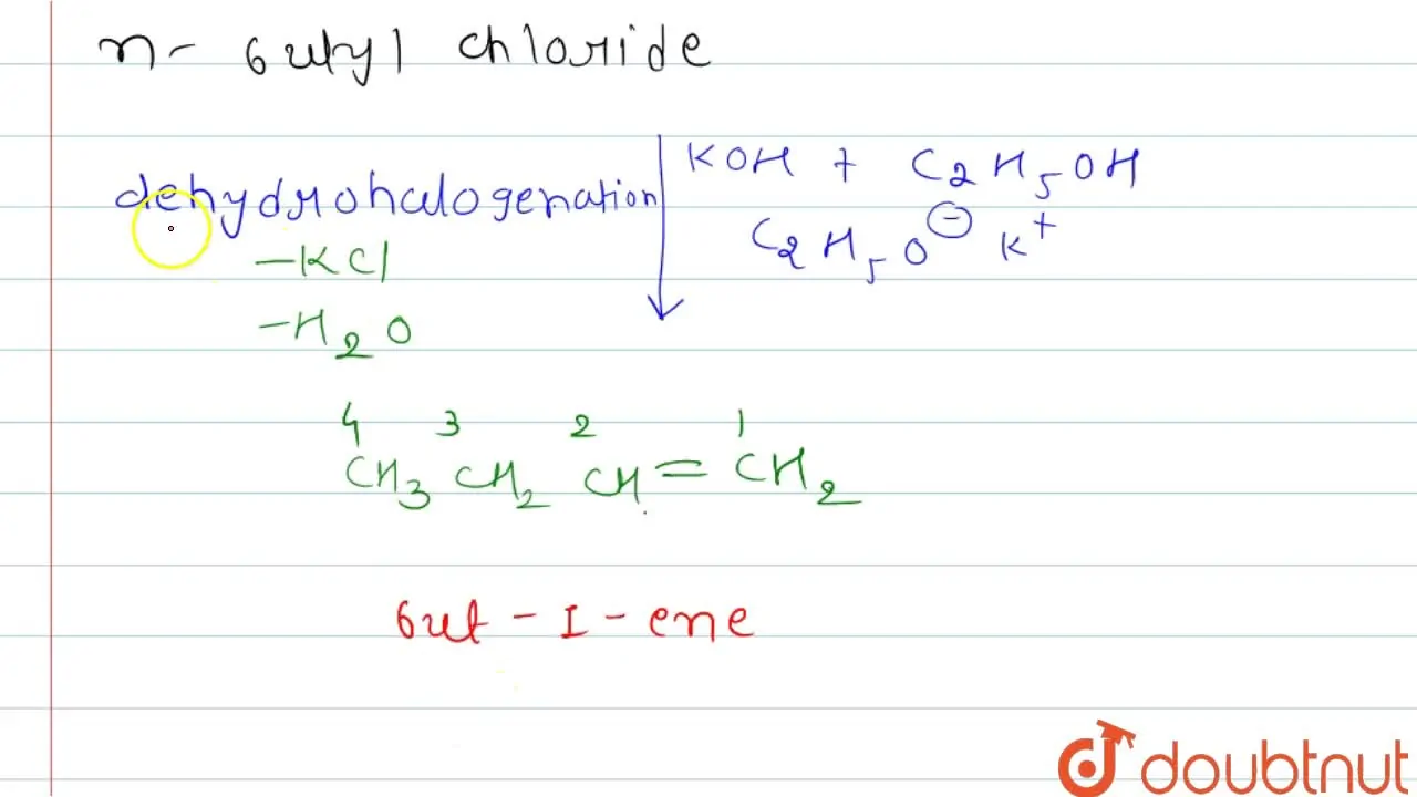 [Gujrati] What happens when n-butyl chloride is treated with alco