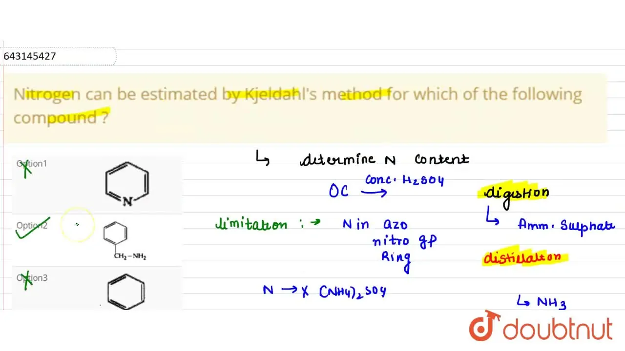 Nitrogen can be estimated by Kjeldahl's method for which of the follow