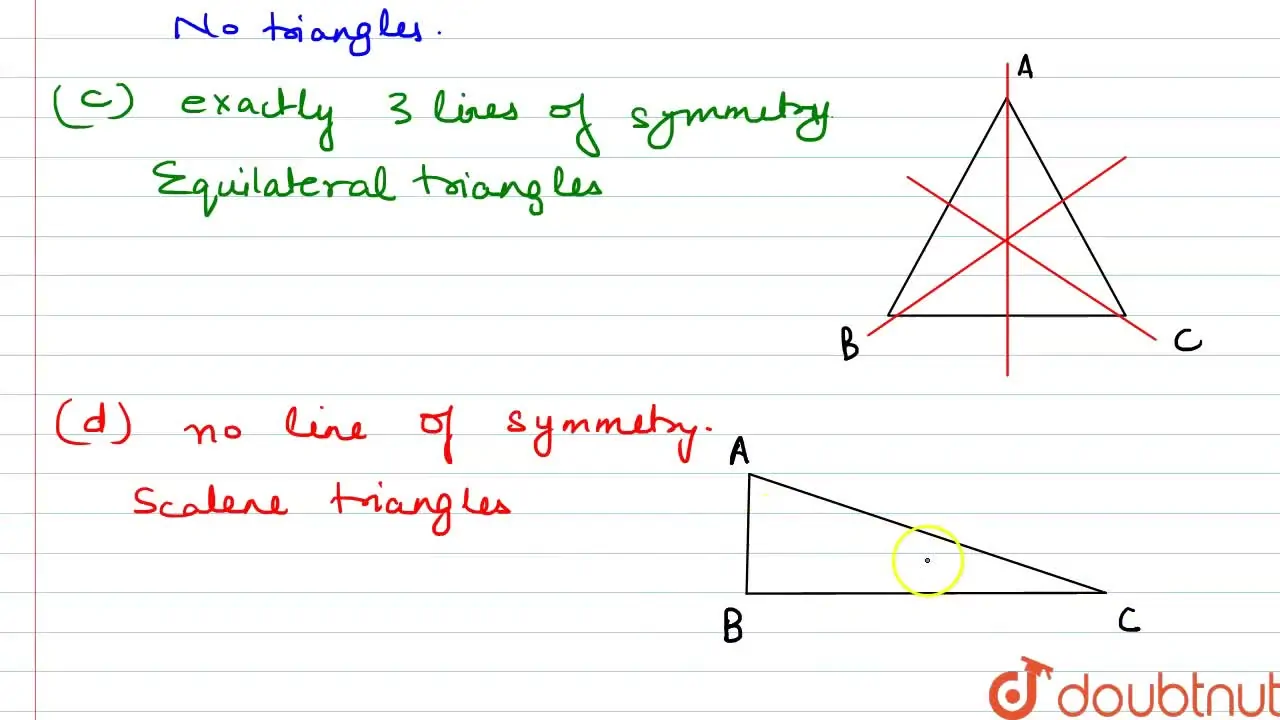 How many lines of symmetry are there in a right angle triangle