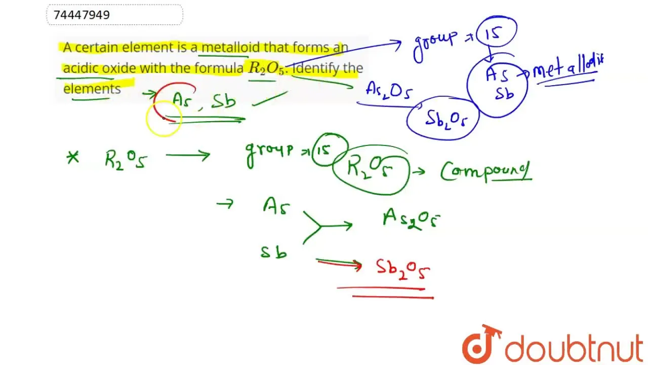 A certain element is a metalloid that forms an acidic oxide with the f