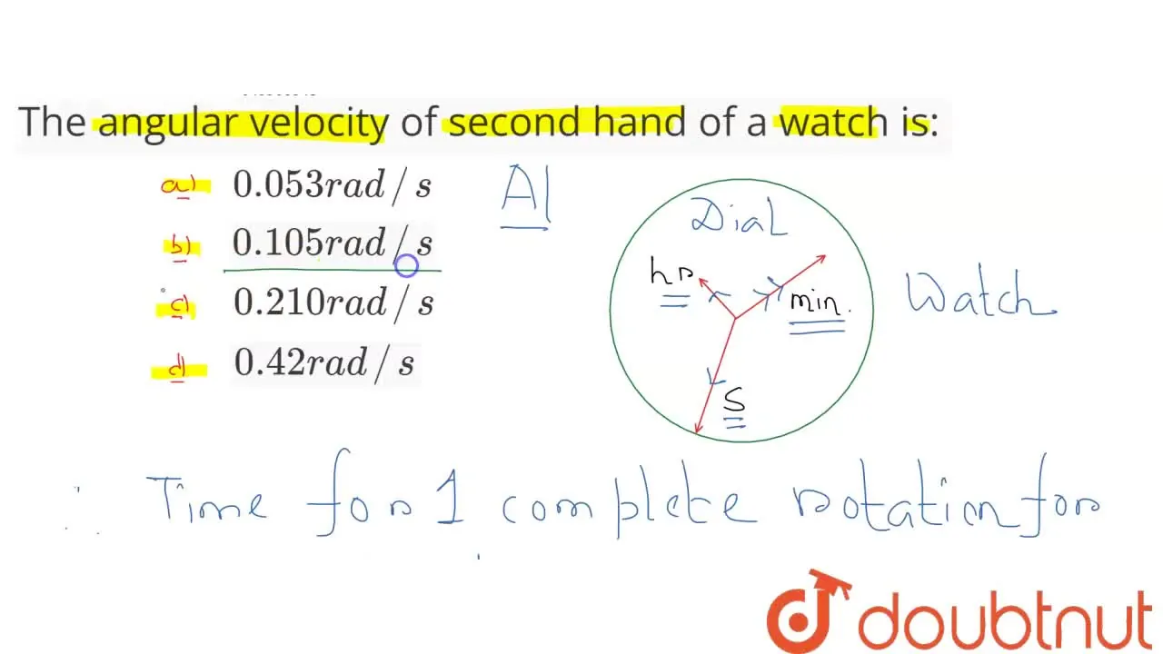 [Bengali] The angular velocity of second hand of a watch is