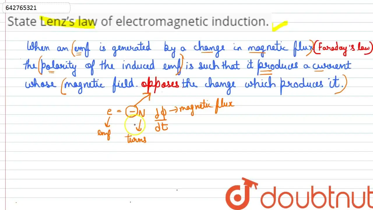 [Punjabi] State Lenz’s law of induction.