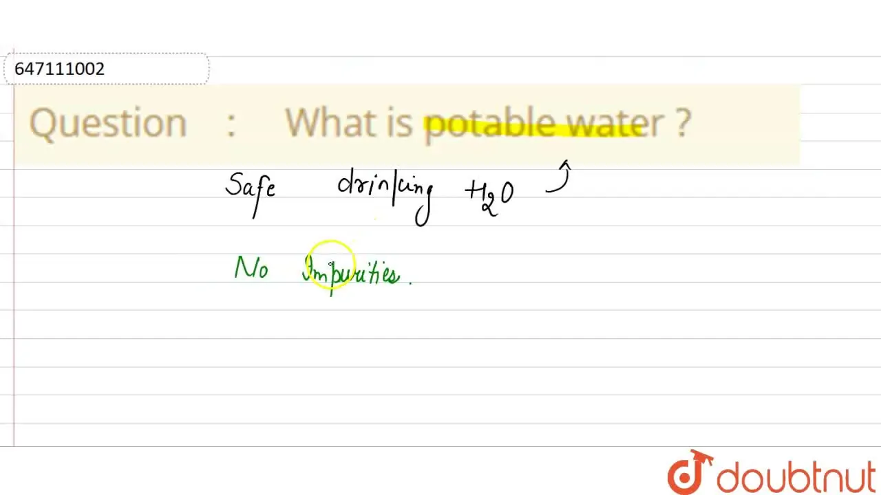 [Punjabi Solution] What is potable water